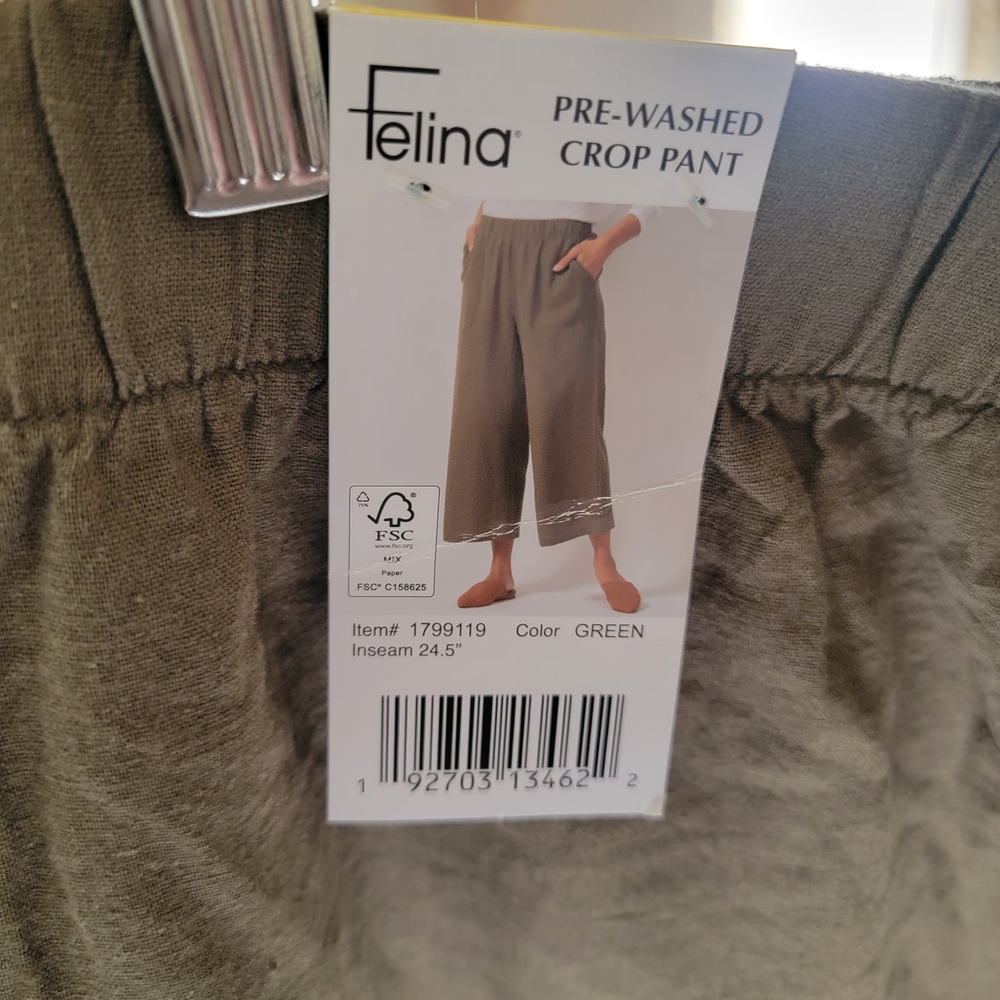 Felina Women's Khaki Wide Leg Pants - Picture 3 of 5
